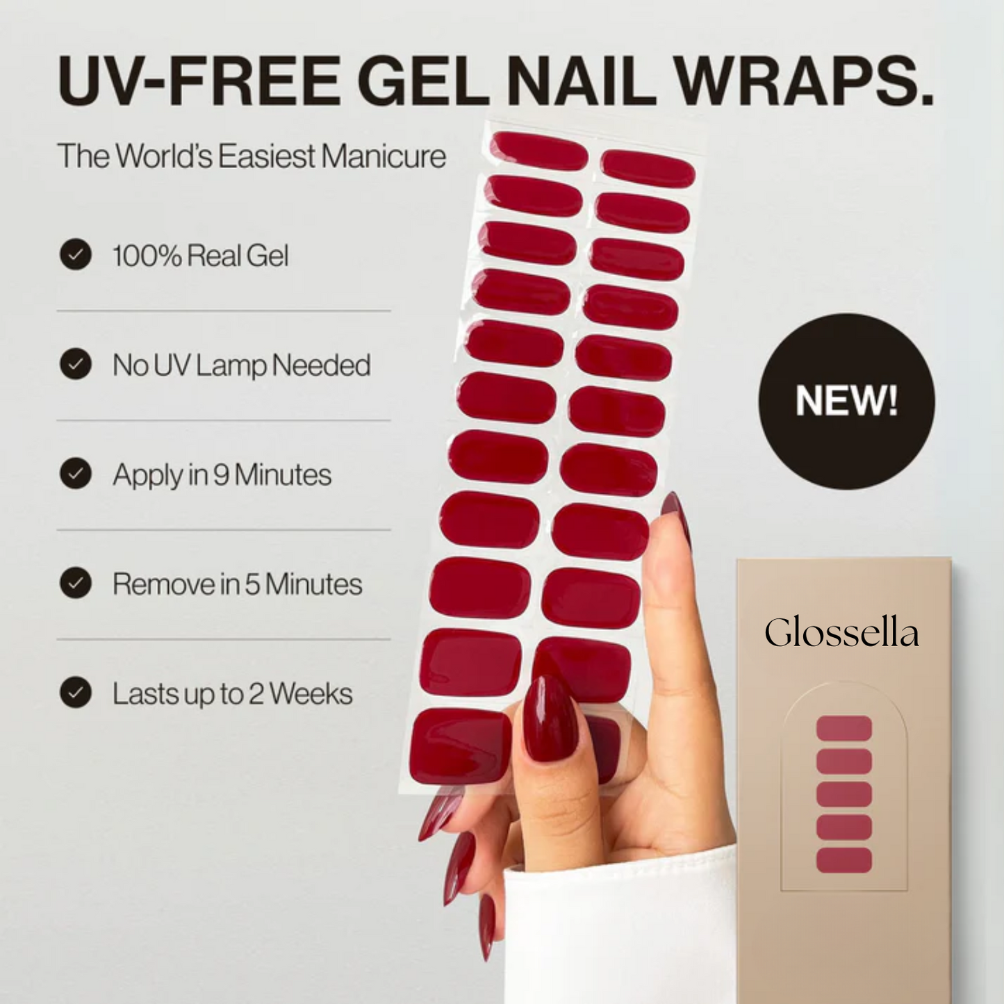 PELLICULES À ONGLES EN GEL SANS UV.