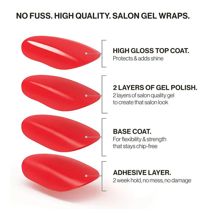 UV-FREE GEL NAIL WRAPS.