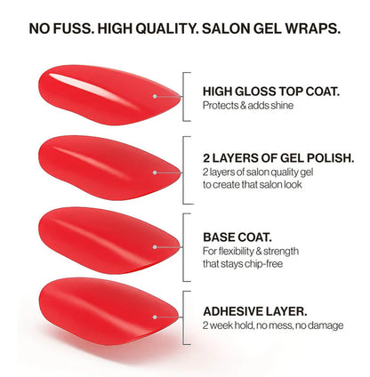 UV-FREE GEL NAIL WRAPS.