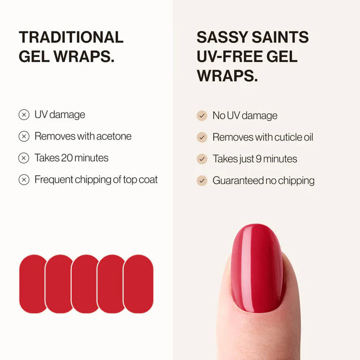 UV-FREE GEL NAIL WRAPS.